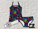 Intergalactic Rainbow - cotton lycra - 150cm wide