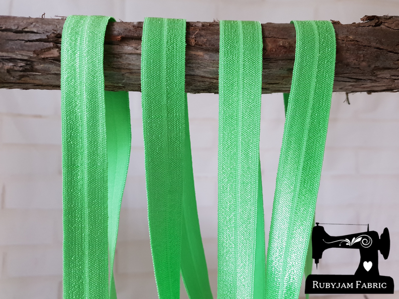 1M Lime Green - Solid - 5/8" (16mm) - Fold Over Elastic (FOE)