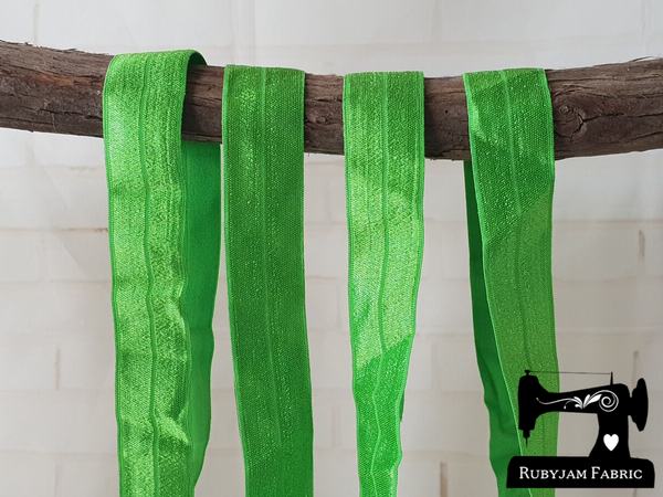 1M Lime Green- Solid - 1" (25mm) - Fold Over Elastic (FOE)
