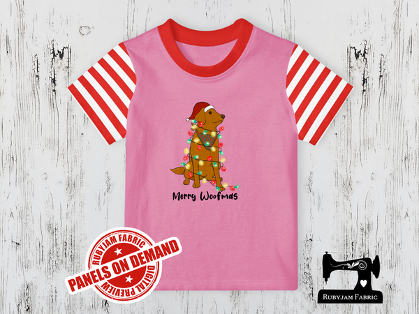Merry Woofmas - LIGHT PINK - Panels On Demand