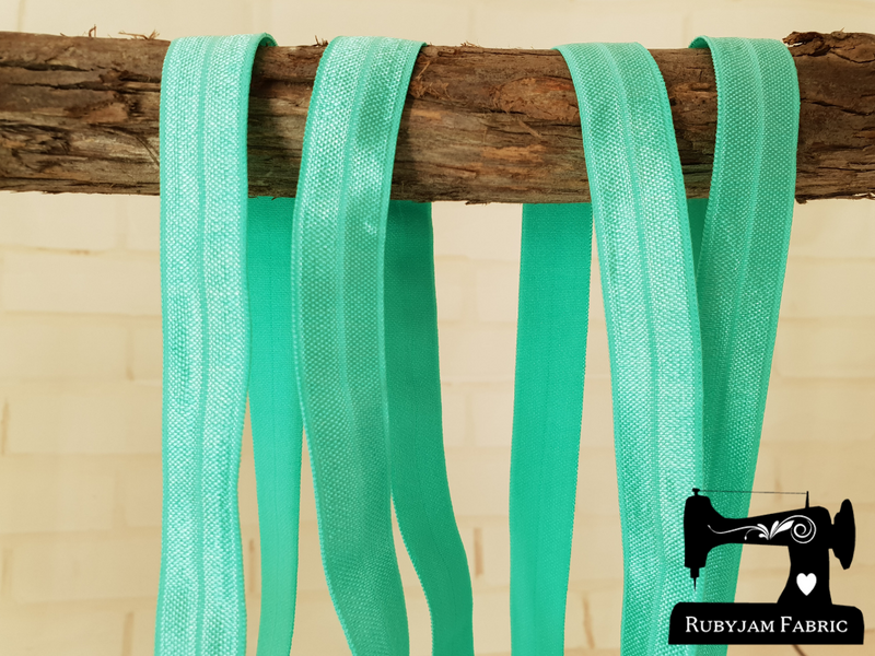 1M Mint - Solid - 5/8" (16mm) - Fold Over Elastic (FOE)