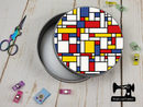 Mondrian - Sewing Storage Tin (Round) - Bespoke