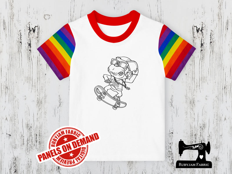 Monkey Skateboard - COLOURING IN - WHITE - Panels On Demand