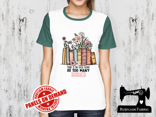 No Such Thing as Too Many Books - WHITE - Panels On Demand