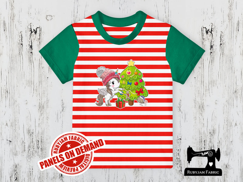 Christmas Pegasus Tree - RED WHITE YDS - Panels On Demand