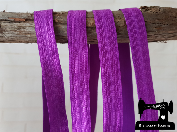 1M Purple - Solid - 5/8" (16mm) - Fold Over Elastic (FOE)