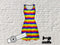 Rainbow Ribbons - cotton lycra - 150cm wide - clearance
