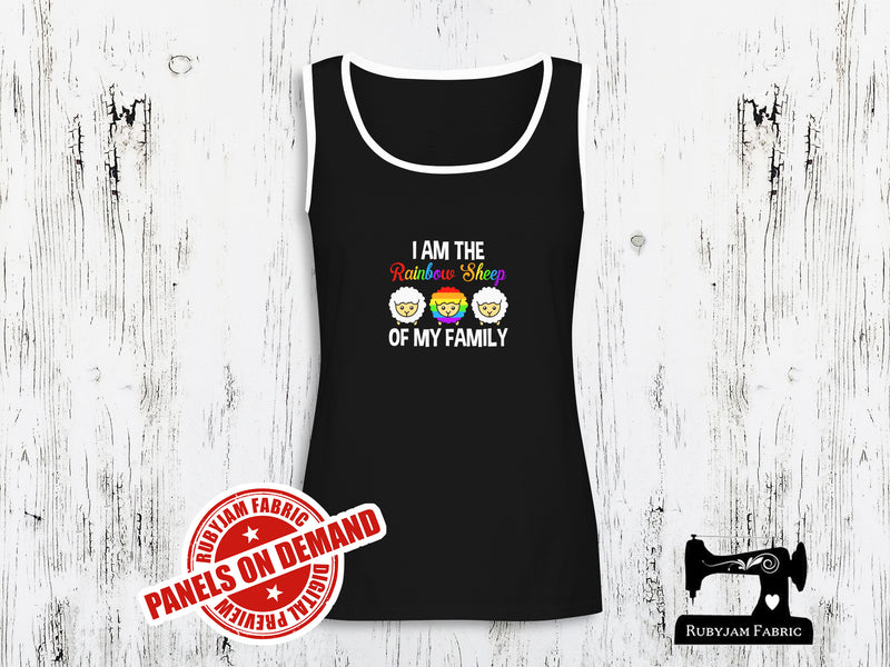 I Am The Rainbow Sheep Of My Family - BLACK - Panels On Demand