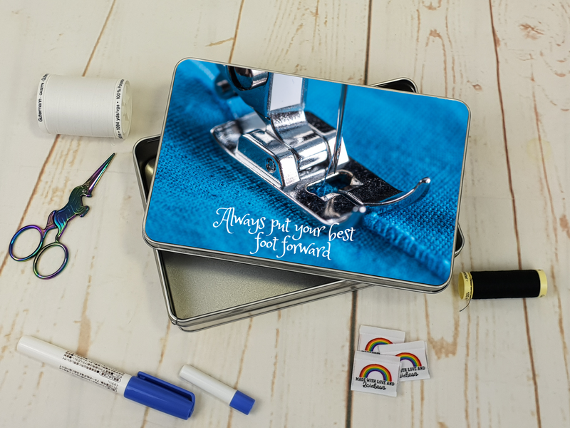 Put Your Best Foot Forward - Sewing Storage Tin - Bespoke