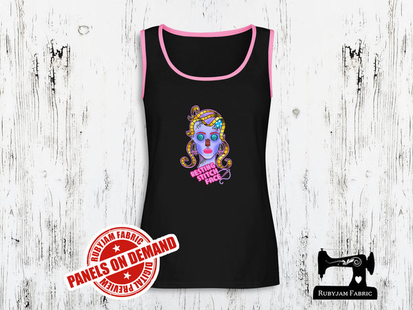 Resting Stitch Face - BLACK - Panels On Demand