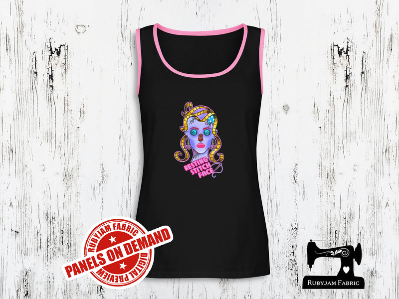 Resting Stitch Face - BLACK - Panels On Demand