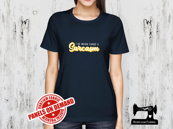 I've Never Faked A Sarcasm (Orange) - NAVY BLUE - Panels On Demand