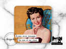 A Lady Never Discusses the Size of Her Stash - Drink Coaster - Bespoke