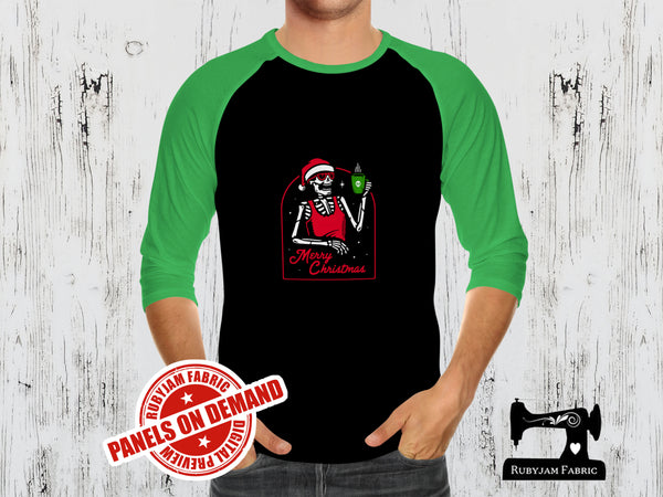 Skeleton Christmas - BLACK - Panels On Demand