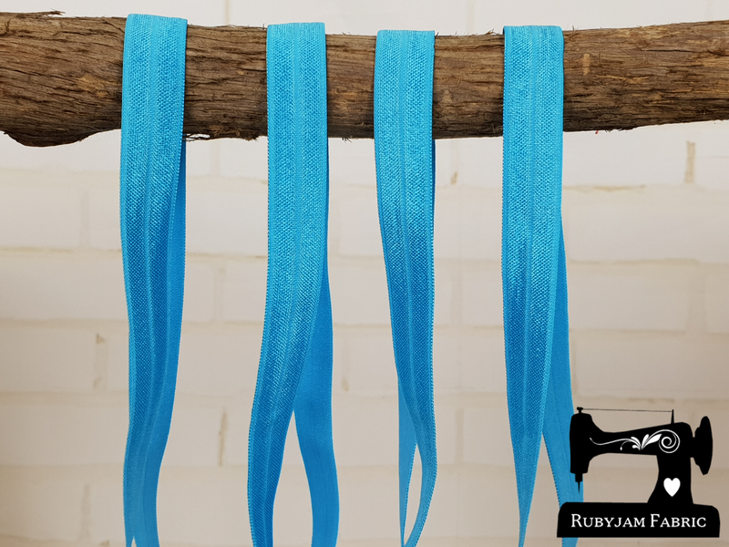 1M Sky Blue - Solid - 5/8" (16mm) - Fold Over Elastic (FOE)