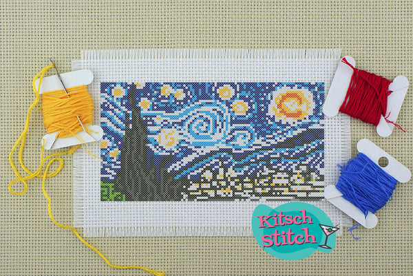 Starry Night - Cross Stitch Pattern - Kitsch Stitch Studio