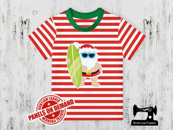 Surfing Santa - RED WHITE YDS - Panels On Demand