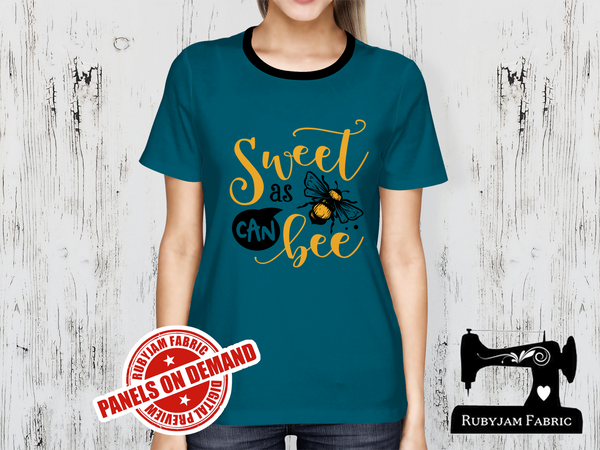 Sweet As Can Bee - TEAL BLUE - Panels On Demand