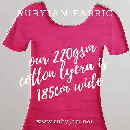 Fuchsia Pink - solid cotton lycra - 185cm wide - 220gsm