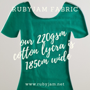 Green - solid cotton lycra - 185cm wide - 220gsm