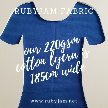 Medium Blue - solid cotton lycra - 185cm wide - 220gsm