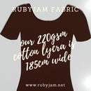 Brown - solid cotton lycra - 185cm wide - 220gsm