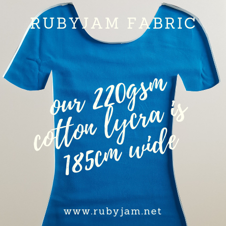 Turquoise - solid cotton lycra - 185cm wide - 220gsm