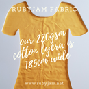 Yellow - solid cotton lycra - 185cm wide - 220gsm