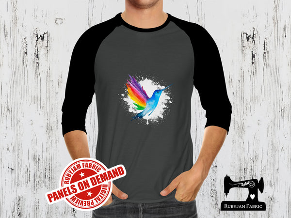 Watercolour Hummingbird - CHARCOAL - Panels On Demand