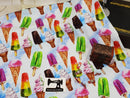 Ice Cream Parlour - cotton lycra - 150cm wide - clearance